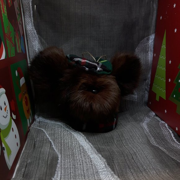 Tartan Teddy Bear Christmas Ornament - Newfoundland Tartan - Real Mink - Picture 5 of 7